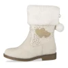 Bottes BEIGE Fille Motif Coeurs Fermeture éclair