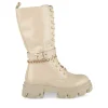 Bottes BEIGE Fille Motif Uni Lacets