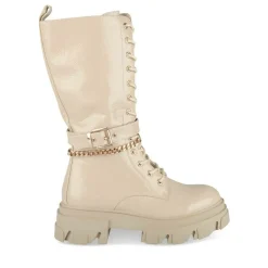 Bottes BEIGE Fille Motif Uni Lacets