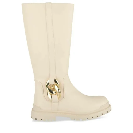 Bottes BEIGE Fille Motif Uni Fermeture éclair