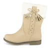 Bottes BEIGE Fille Motif Uni Fermeture éclair