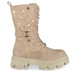 Bottes BEIGE Fille Motif Uni Lacets