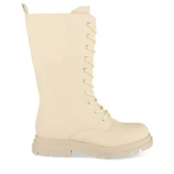 Bottes BEIGE Fille Motif Uni Lacets