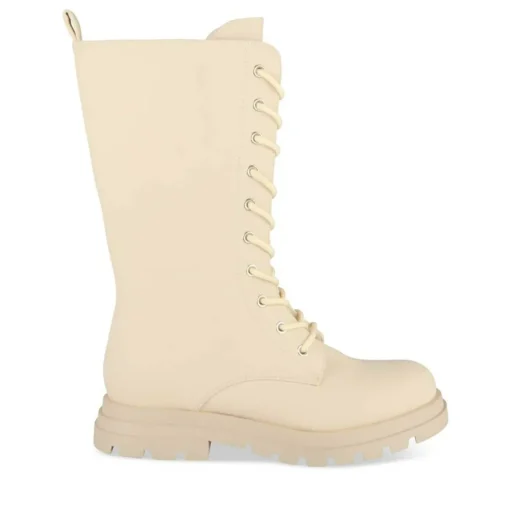 Bottes BEIGE Fille Motif Uni Lacets