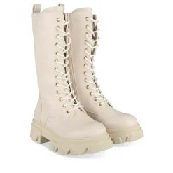 Bottes BEIGE Fille Motif Uni Lacets