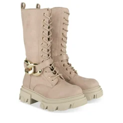 Bottes BEIGE Fille Motif Uni Lacets