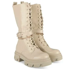 Bottes BEIGE Fille Motif Uni Lacets