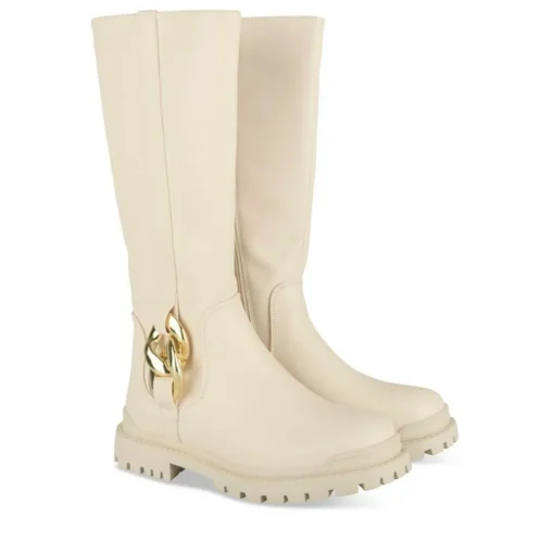 Bottes BEIGE Fille Motif Uni Fermeture éclair