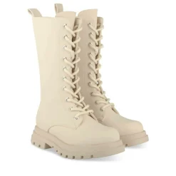 Bottes BEIGE Fille Motif Uni Lacets