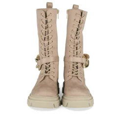 Bottes BEIGE Fille Motif Uni Lacets