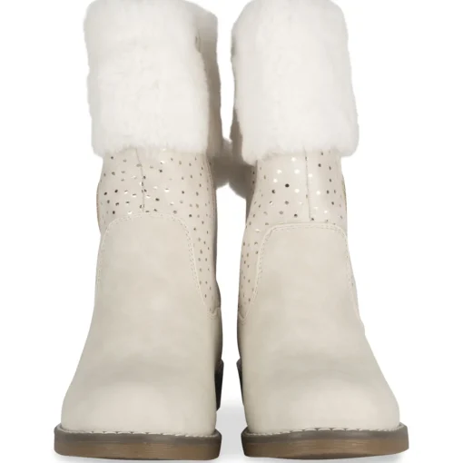 Bottes BEIGE Fille Motif Coeurs Fermeture éclair