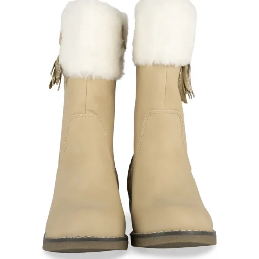 Bottes BEIGE Fille Motif Uni Fermeture éclair