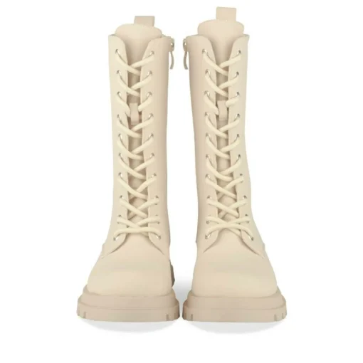 Bottes BEIGE Fille Motif Uni Lacets