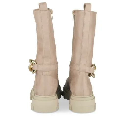 Bottes BEIGE Fille Motif Uni Lacets
