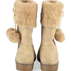 Bottes BEIGE Fille Motif Coeurs Fermeture éclair
