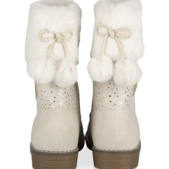 Bottes BEIGE Fille Motif Coeurs Fermeture éclair