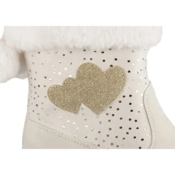 Bottes BEIGE Fille Motif Coeurs Fermeture éclair
