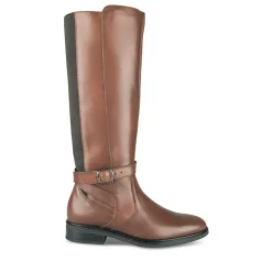 Bottes COGNAC Femme CUIR Motif Uni Fermeture éclair