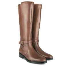 Bottes COGNAC Femme CUIR Motif Uni Fermeture éclair
