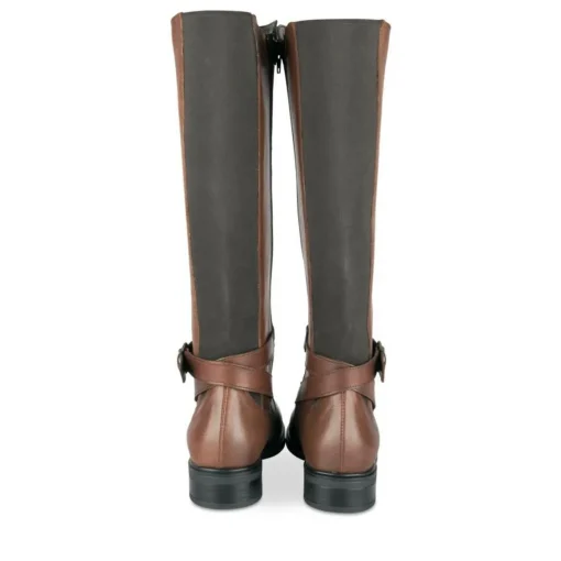 Bottes COGNAC Femme CUIR Motif Uni Fermeture éclair