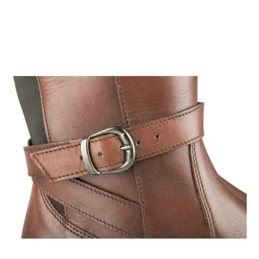 Bottes COGNAC Femme CUIR Motif Uni Fermeture éclair
