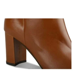 Bottes COGNAC Femme CUIR Motif Uni A Enfiler