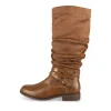 Bottes COGNAC Femme Motif Uni Fermeture éclair