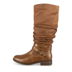 Bottes COGNAC Femme Motif Uni Fermeture éclair
