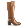 Bottes COGNAC Femme Motif Uni Fermeture éclair