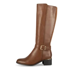Bottes COGNAC Femme Motif Uni Fermeture éclair