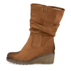 Bottes COGNAC Femme Motif Uni Fermeture éclair