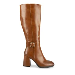 Bottes COGNAC Femme Motif Uni Fermeture éclair