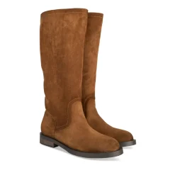Bottes COGNAC Femme Motif Uni A Enfiler