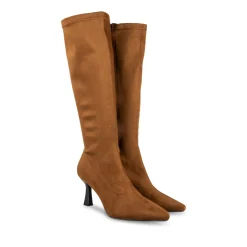 Bottes COGNAC Femme Motif Uni Fermeture éclair