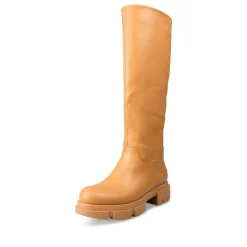 Bottes COGNAC Femme Motif Uni A Enfiler