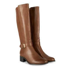 Bottes COGNAC Femme Motif Uni Fermeture éclair
