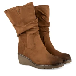 Bottes COGNAC Femme Motif Uni Fermeture éclair