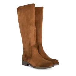 Bottes COGNAC Femme Motif Uni Fermeture éclair