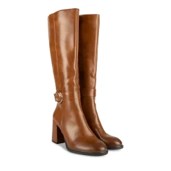 Bottes COGNAC Femme Motif Uni Fermeture éclair