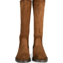 Bottes COGNAC Femme Motif Uni A Enfiler