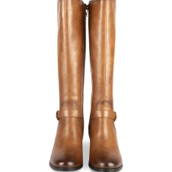 Bottes COGNAC Femme Motif Uni Fermeture éclair