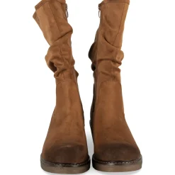 Bottes COGNAC Femme Motif Uni Fermeture éclair