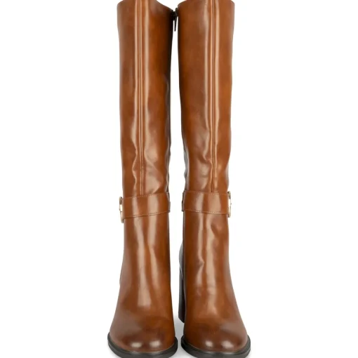 Bottes COGNAC Femme Motif Uni Fermeture éclair