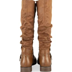 Bottes COGNAC Femme Motif Uni Fermeture éclair