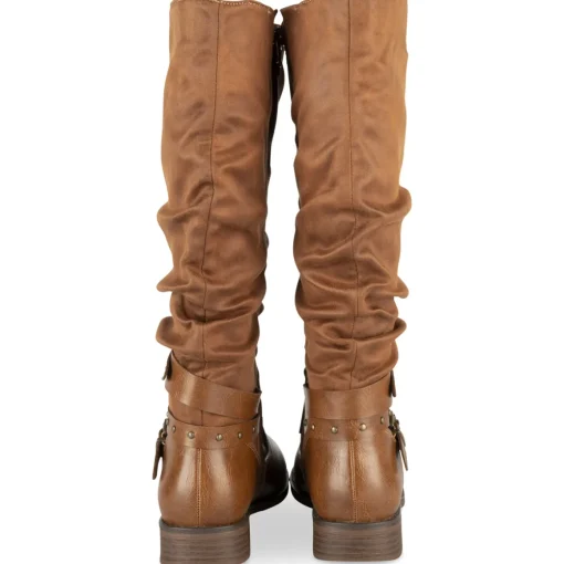 Bottes COGNAC Femme Motif Uni Fermeture éclair