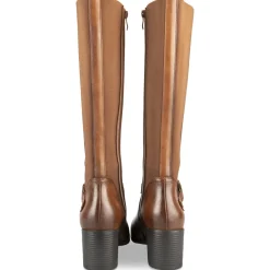 Bottes COGNAC Femme Motif Uni Fermeture éclair