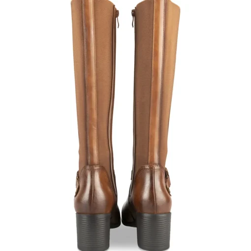 Bottes COGNAC Femme Motif Uni Fermeture éclair