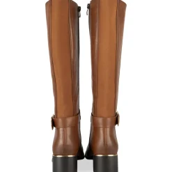 Bottes COGNAC Femme Motif Uni Fermeture éclair