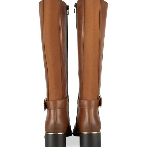 Bottes COGNAC Femme Motif Uni Fermeture éclair