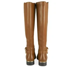 Bottes COGNAC Femme Motif Chaîne Fermeture éclair